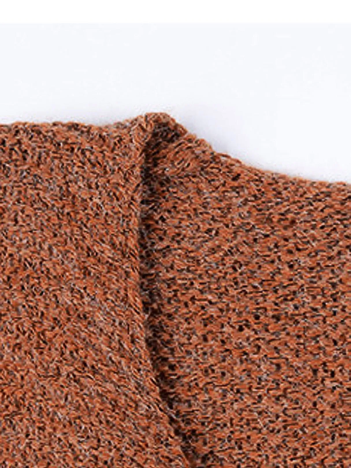 3/4 Sleeve Brown Plus Size Tops