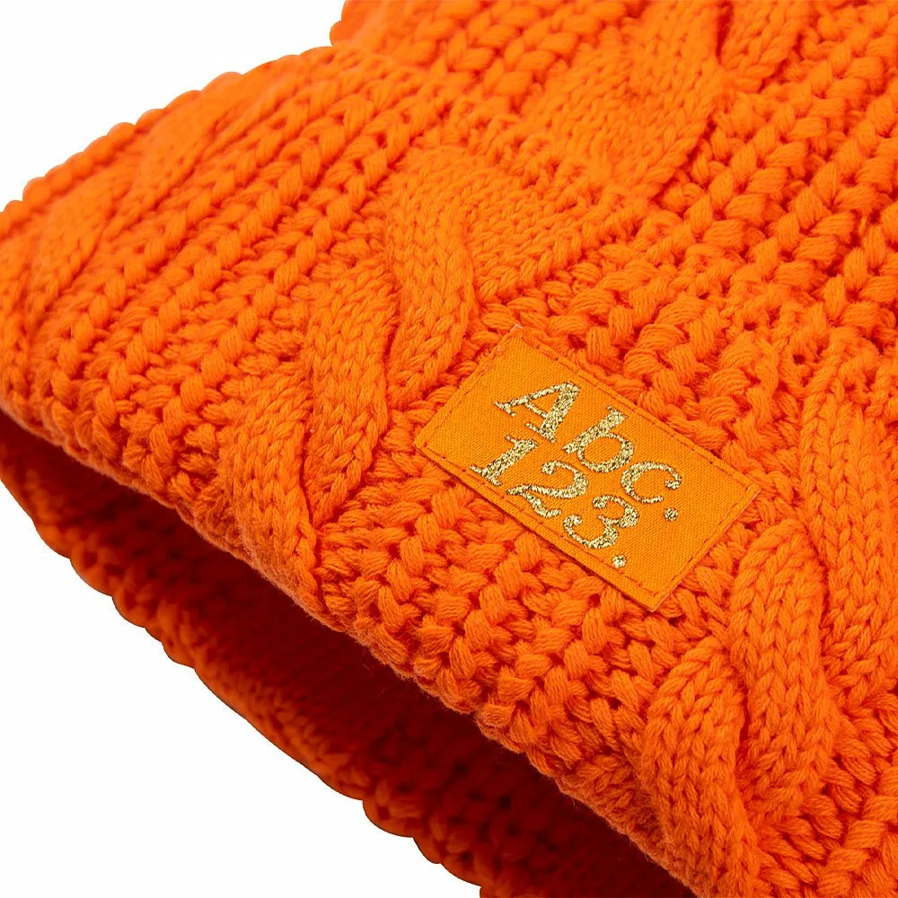 ABC 12(3) Cableknit Beanie | Carnelian Orange