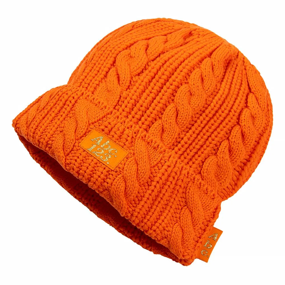 ABC 12(3) Cableknit Beanie | Carnelian Orange