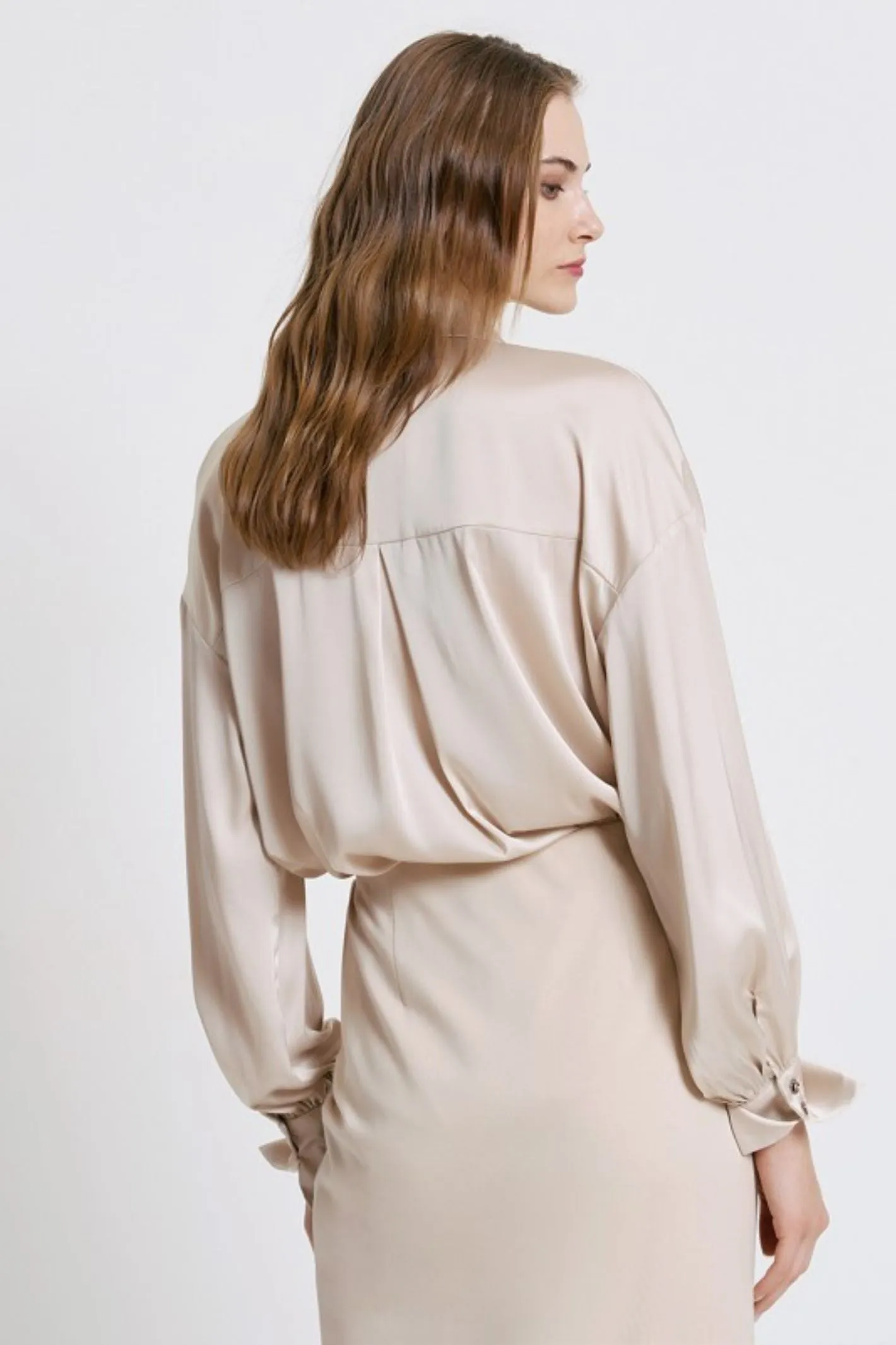 Access Fashion 7055 Gold Satin Shirt