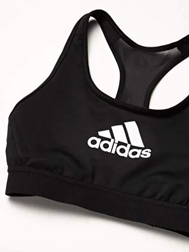 adidas Women's Don't Rest Alphaskin AEROREADY Training Pilates Yoga Medium Support Workout Bra, Black, Large