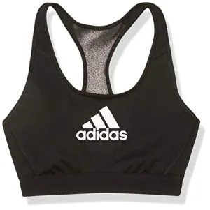 adidas Women's Don't Rest Alphaskin AEROREADY Training Pilates Yoga Medium Support Workout Bra, Black, Large