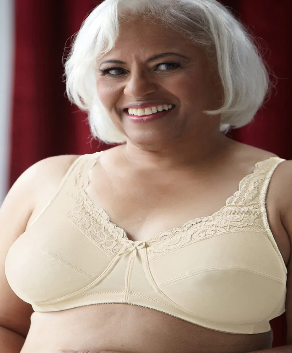 American Breast Care Lace Front Bra, Beige | Beige Lace Mastectomy Bras