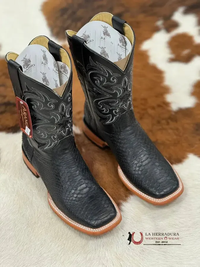 ARANGO BOOTS NOBUCK  BLACK PYTHON