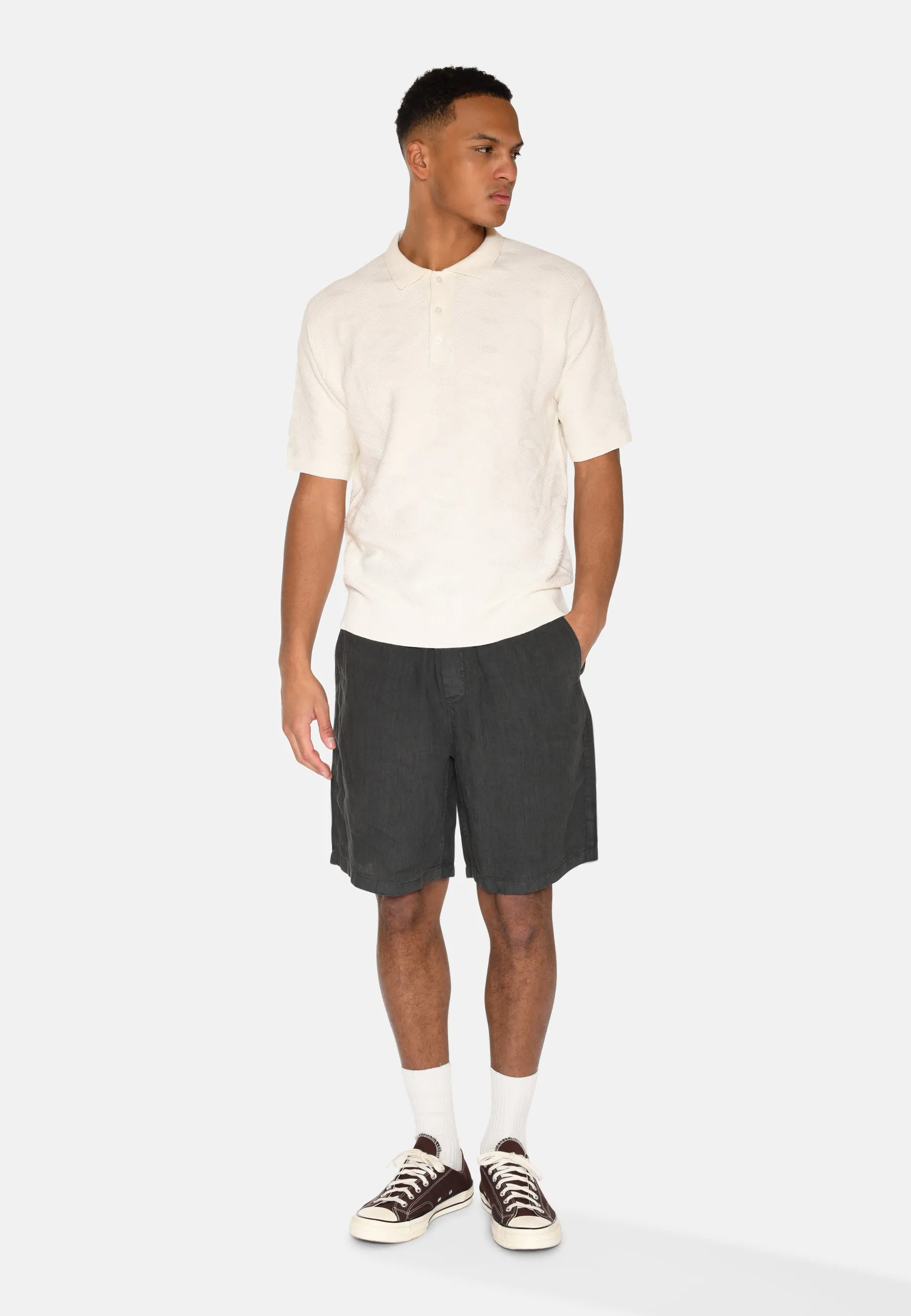 Atlas linen shorts 4115 - Black Ink