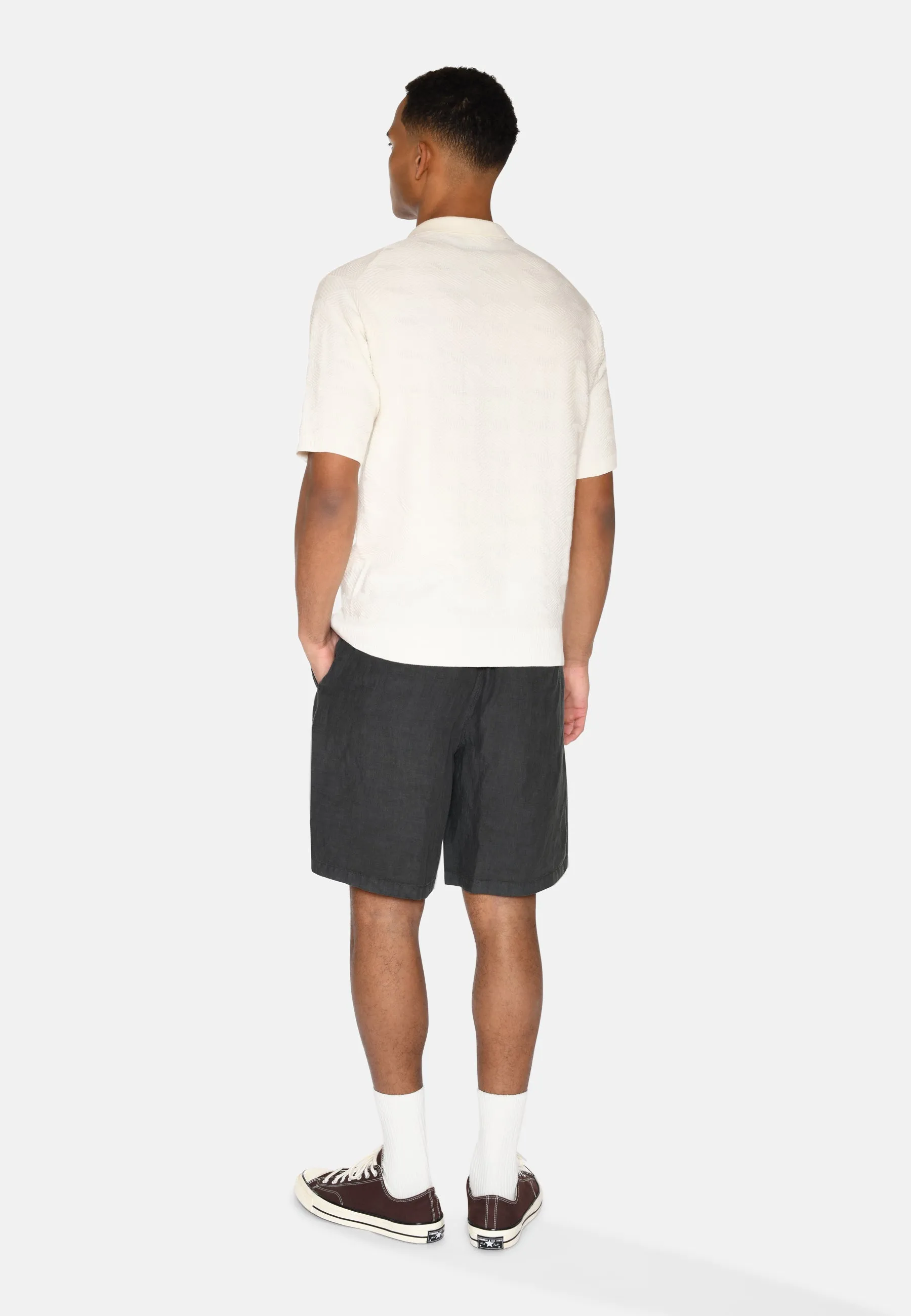 Atlas linen shorts 4115 - Black Ink