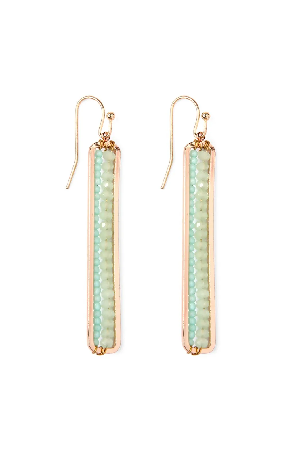 Bar Cutout Beaded Drop Earrings