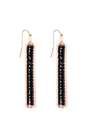 Bar Cutout Beaded Drop Earrings