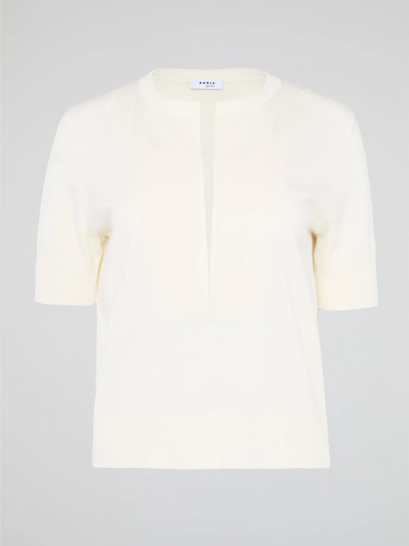 Beige Ribbed Trim Top