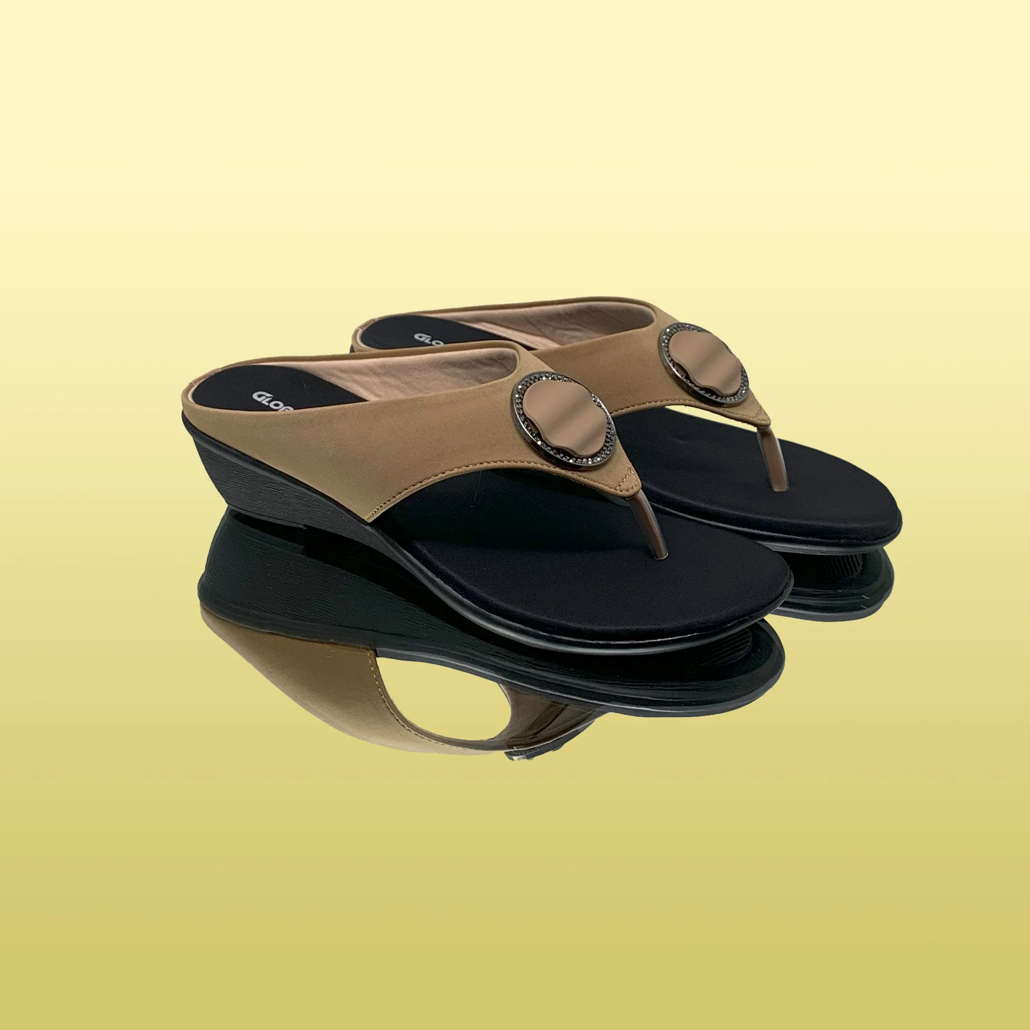 Beige Wedge Sandals