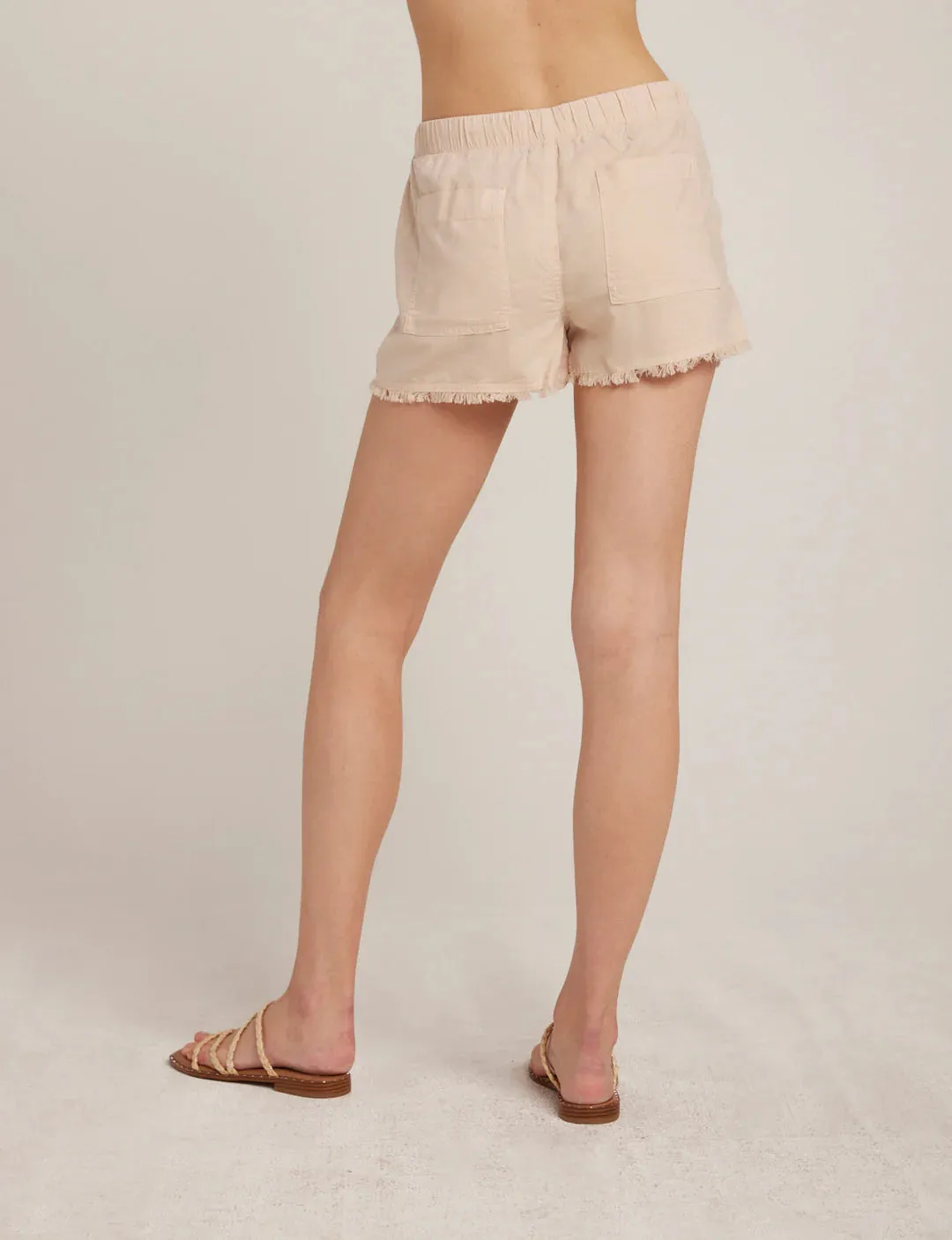 BEL Frayed Hem Pocket Short- Soft Tan