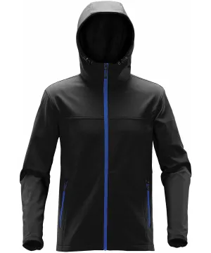 Black/Azure Blue - Orbiter softshell hoodie