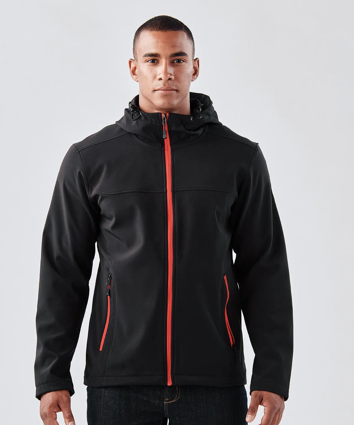 Black/Azure Blue - Orbiter softshell hoodie