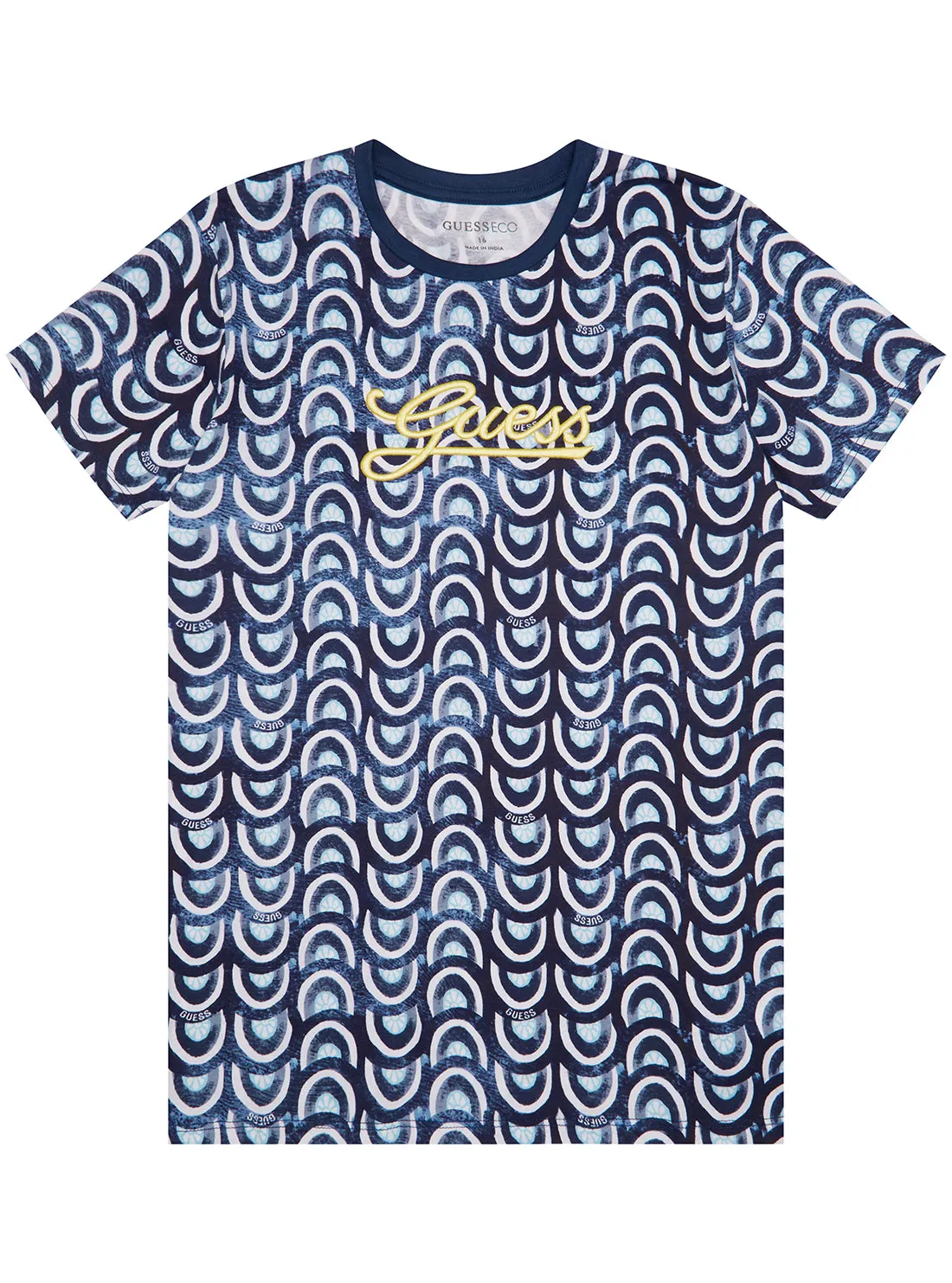 Blue Floral Print Short Sleeve T-Shirt (7-16)