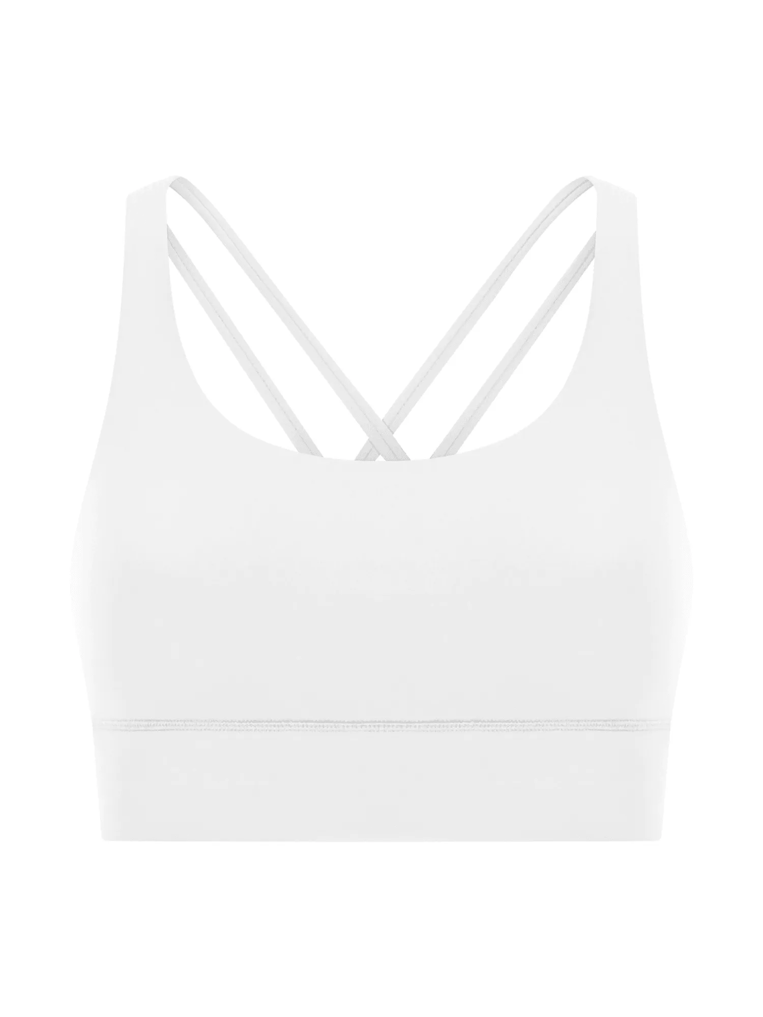 Bright White "Amelia" Strappy Back Sports Bra