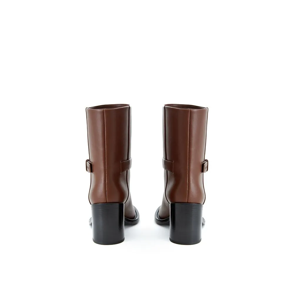 Burberry Elegant Leather Brown Boots for Sophisticated Style