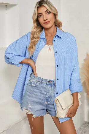Casual Blue Button Down Shirt