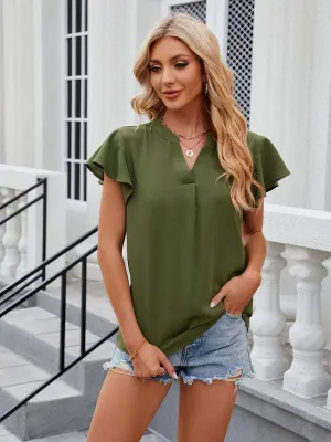 Chic Relaxed Sleeve Chiffon Blouse for Effortless Elegance