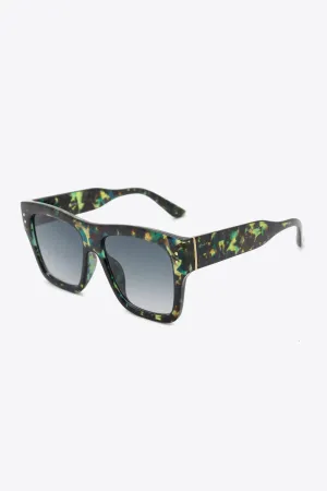 Chic UV400 Square Sunglasses with Patterned Polycarbonate Frames