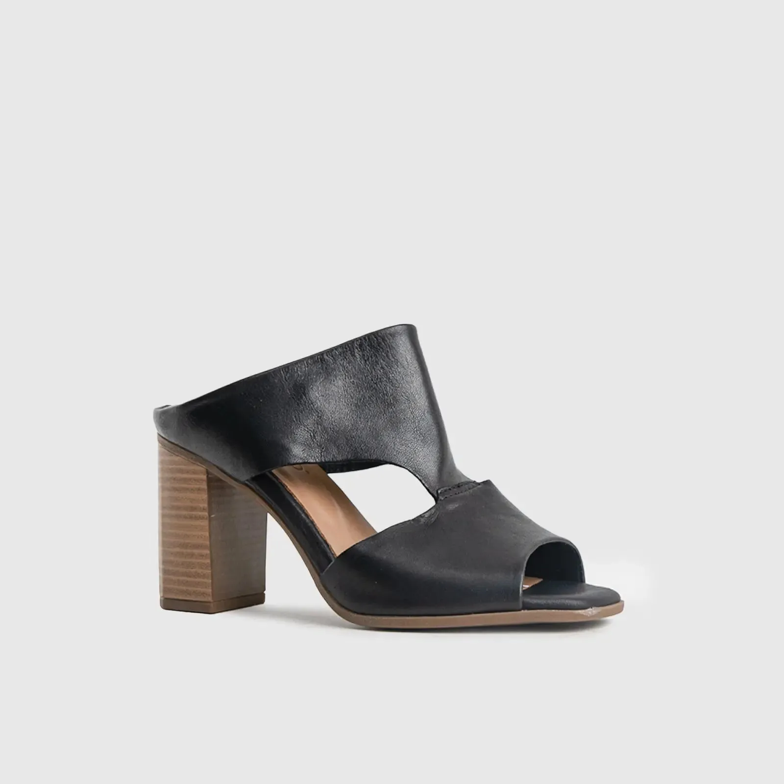 Comfort Block Heel Sandal Black 8333
