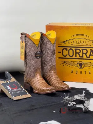 CORRAL HONEY CAIMAN EMBROIDERY SQUARE TOE WOMEN BOOTS A4566