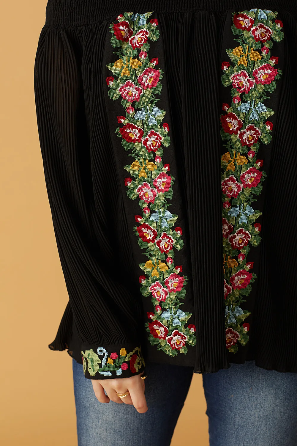 Daintly Embroidered Off Shoulder Blouse