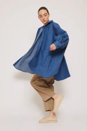 Denim Smock Blouse - Indigo