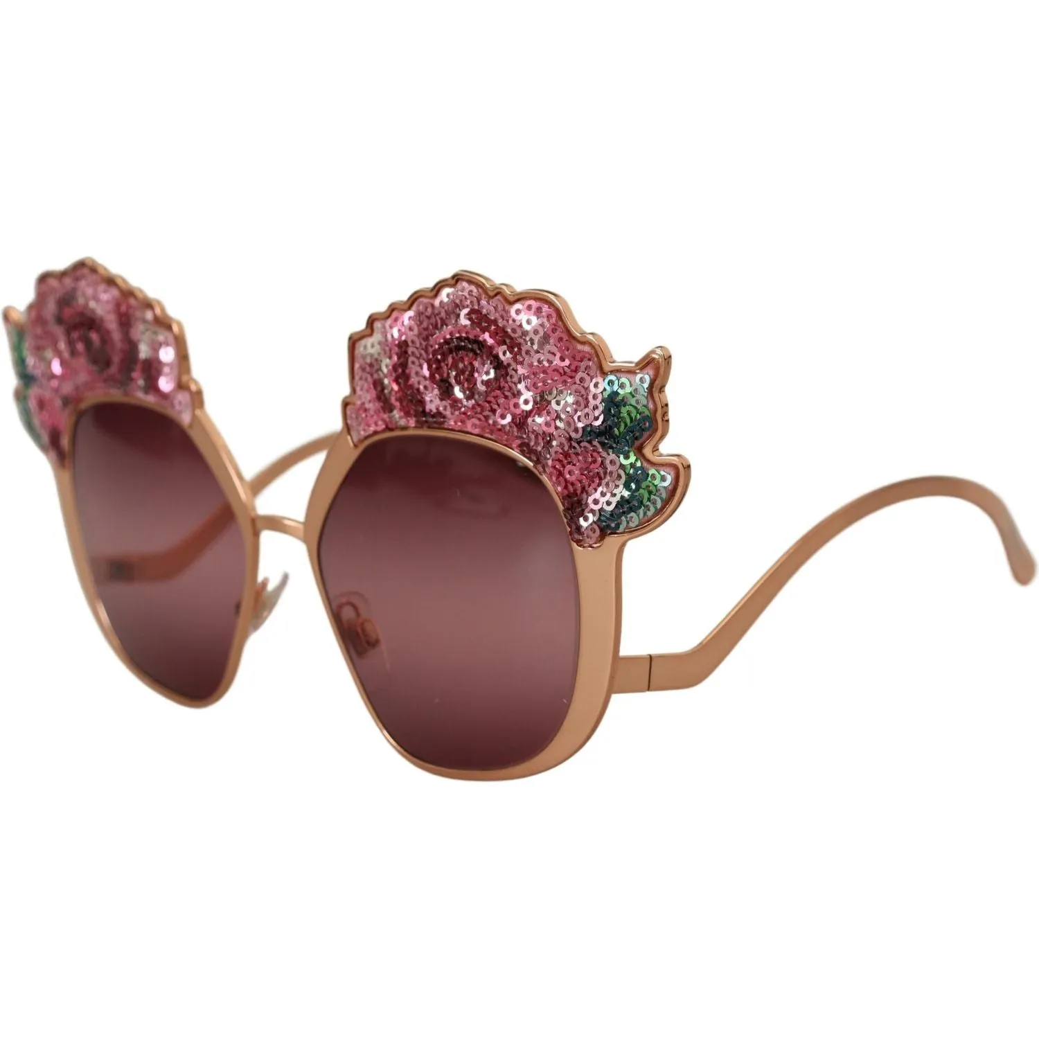 Dolce & Gabbana Chic Rose Sequin Embroidered Sunglasses
