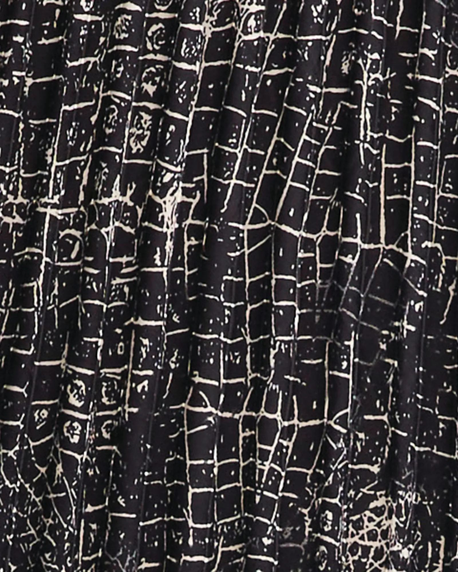 Emily Pleated Croc Print Skirt | RICH BLACK