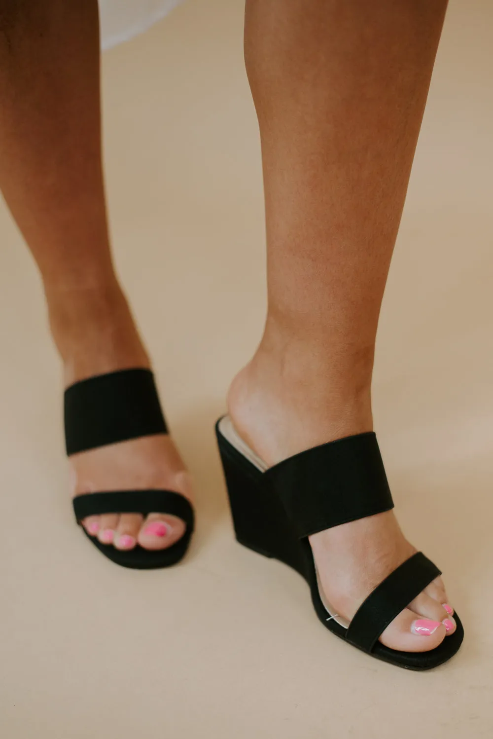 Feeling Fanciful Wedge Sandal, Black