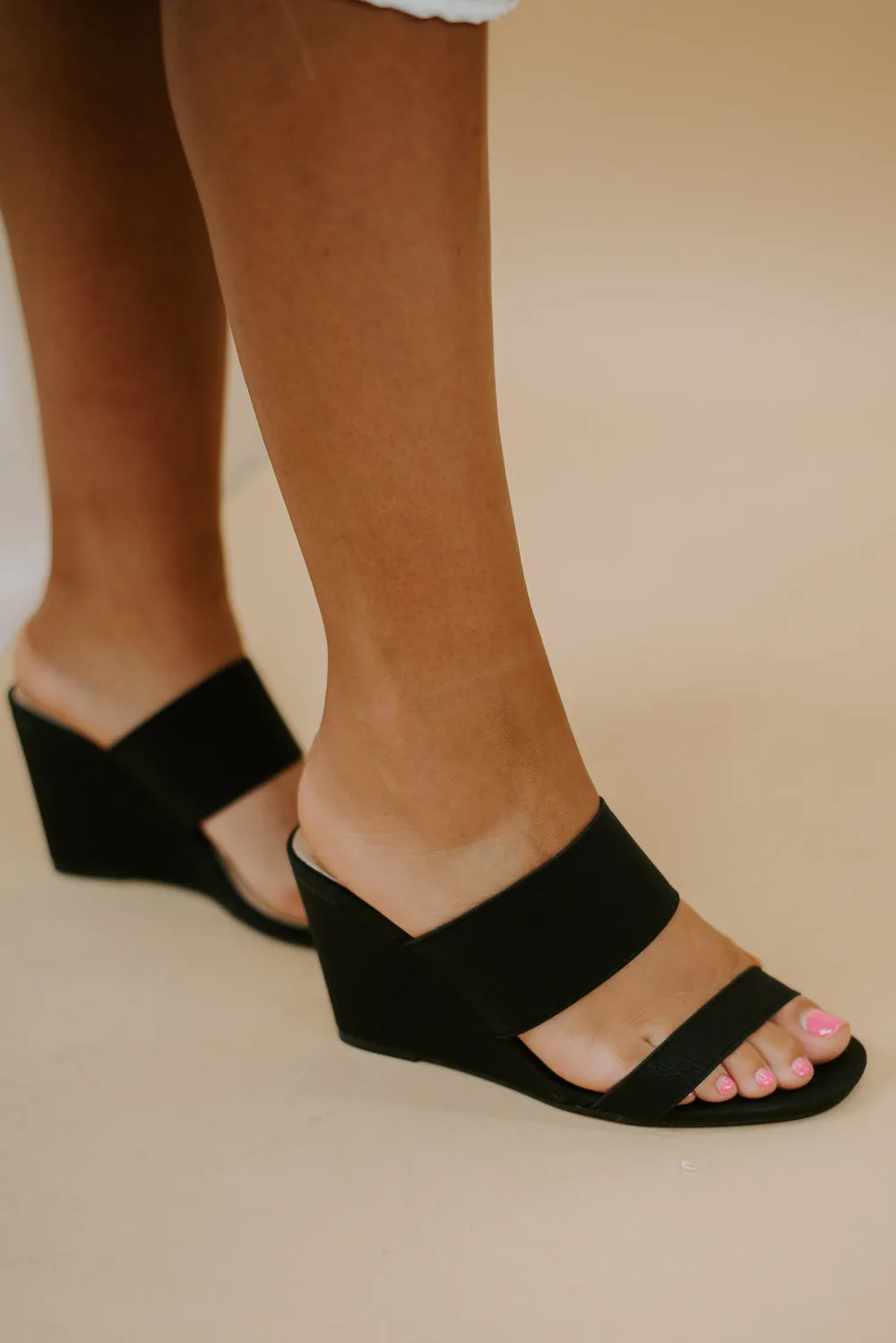Feeling Fanciful Wedge Sandal, Black