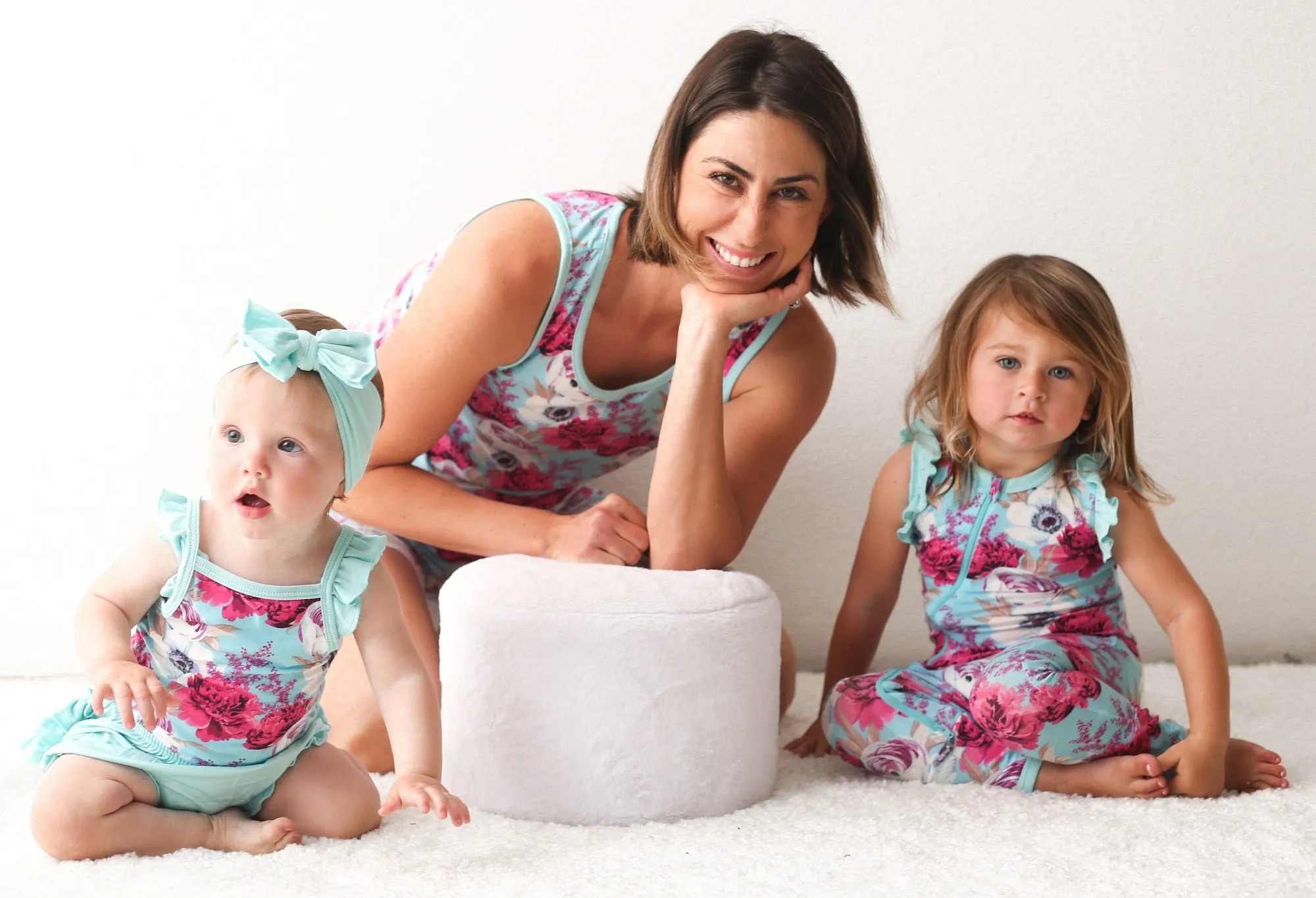 Floral Magenta Aqua Splash Women's Short Loungewear