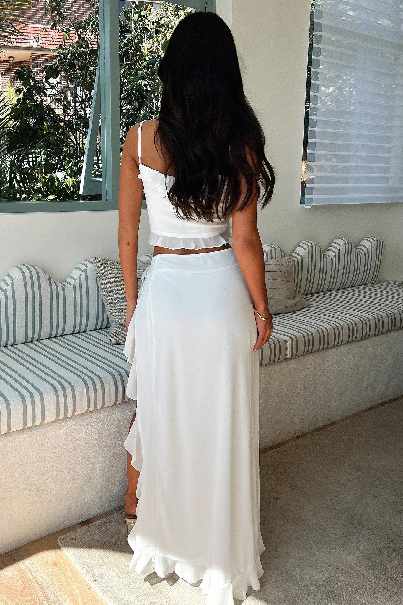 Flores Maxi Skirt - White