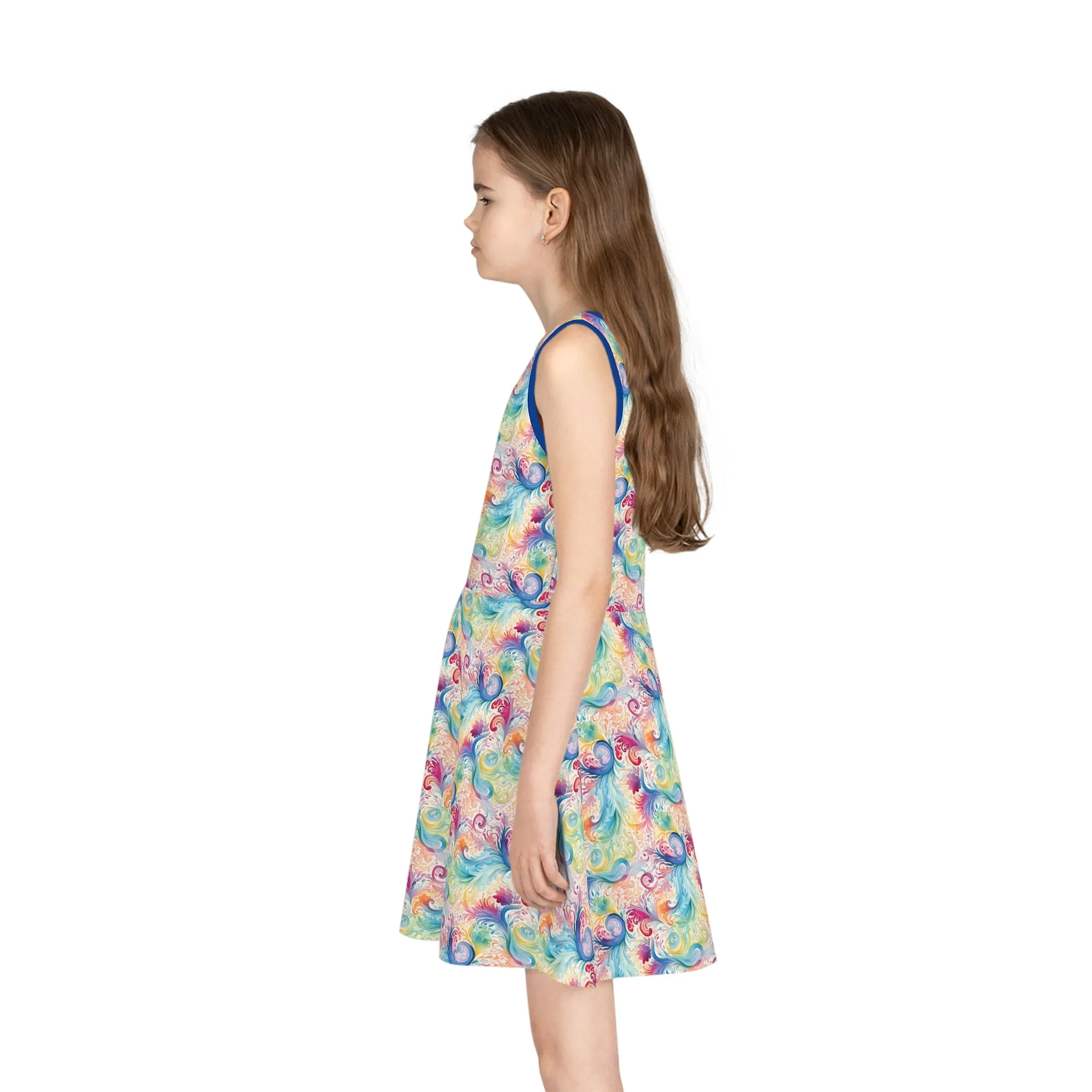 Girls' Sleeveless Sundress Rainbow Paisley