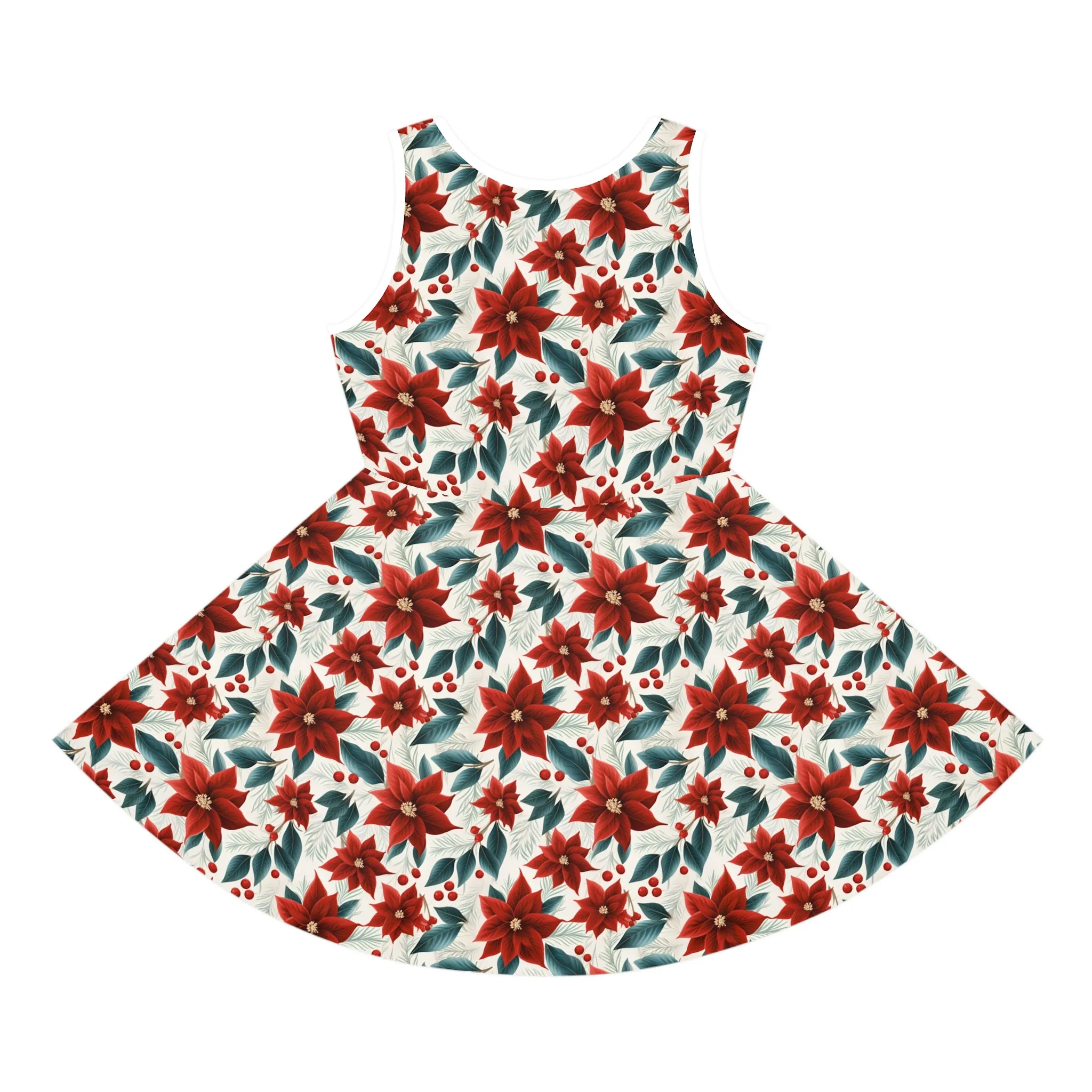 Girls' Sleeveless Sundress Red Poinsettia
