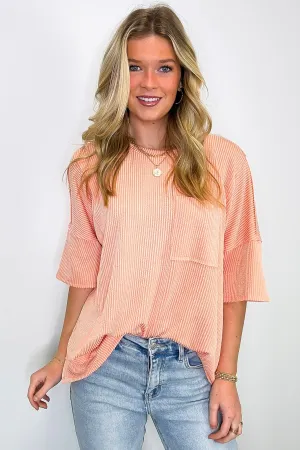 Go With It Raw Edge Relaxed Pocket Top