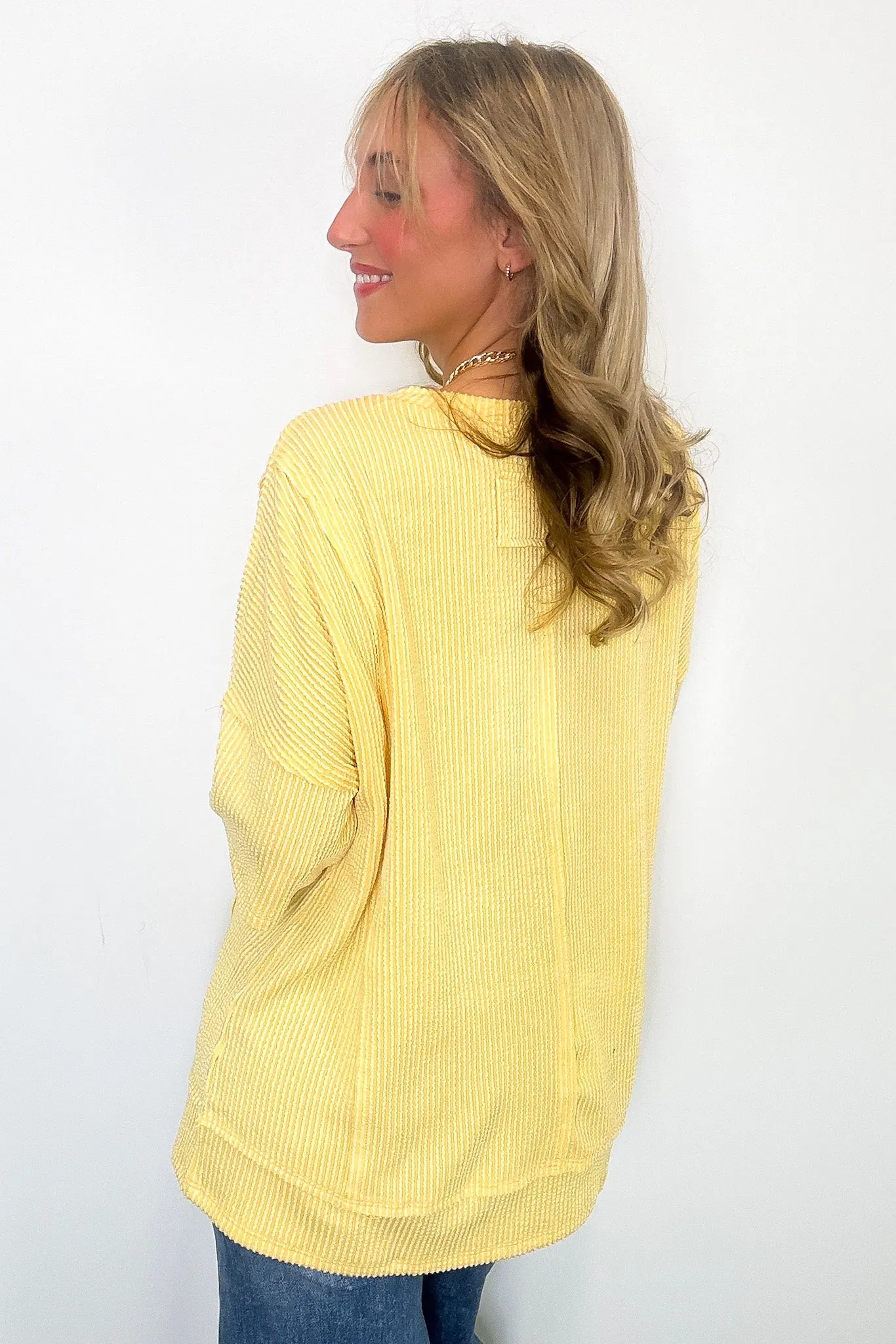 Go With It Raw Edge Relaxed Pocket Top