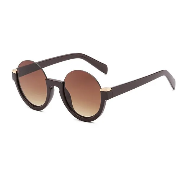 Half Frame Round Sunglasses
