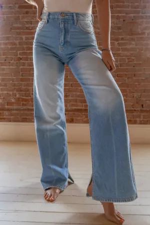 High Rise 90's Slit Leg Jeans