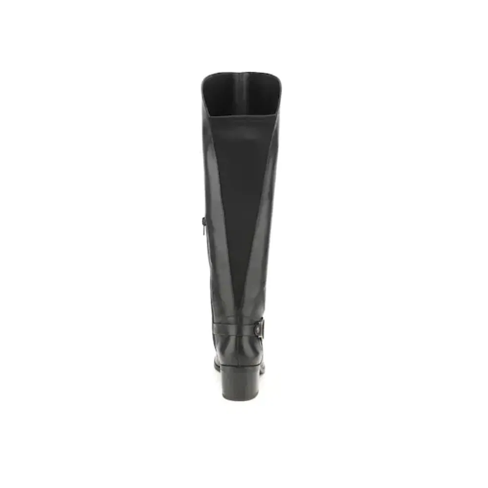Jamee Black Leather Anne Klein Wide Calf Boots