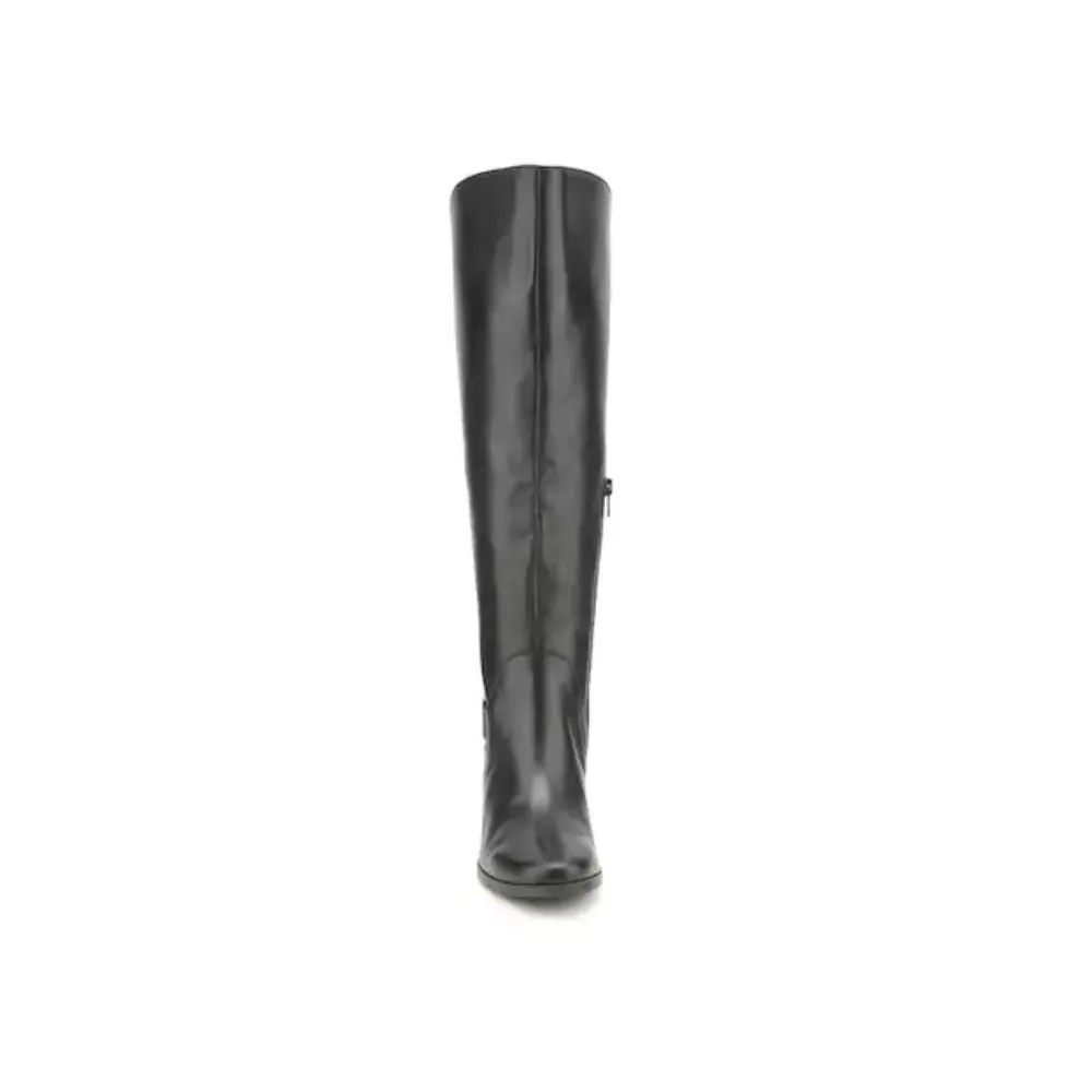 Jamee Black Leather Anne Klein Wide Calf Boots