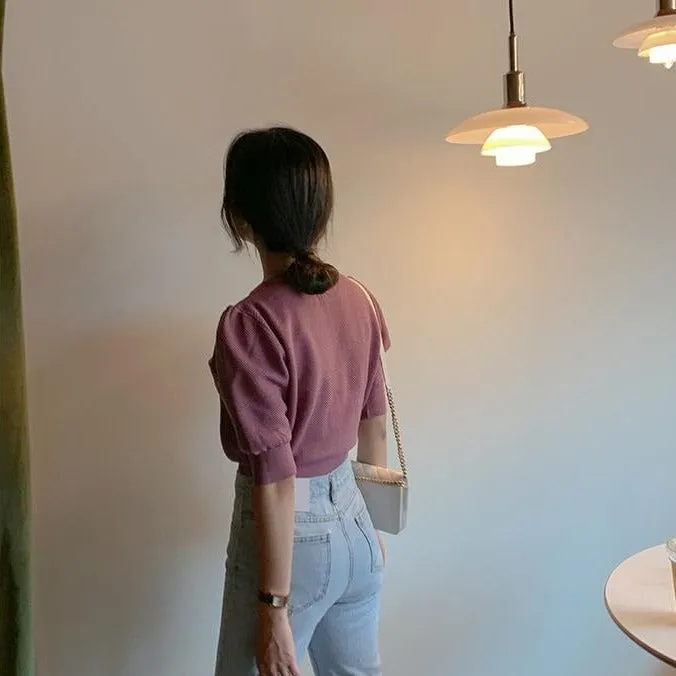 [Korea Style] Puff Solid Sweatshirts