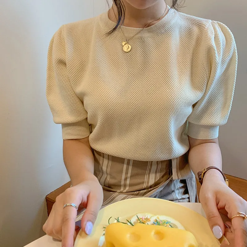[Korea Style] Puff Solid Sweatshirts