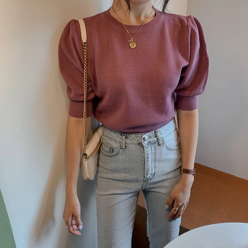 [Korea Style] Puff Solid Sweatshirts