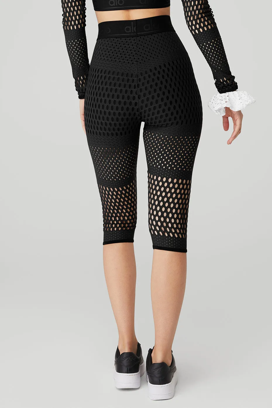 Mesh High-Waist Haute Summer Capri - Black