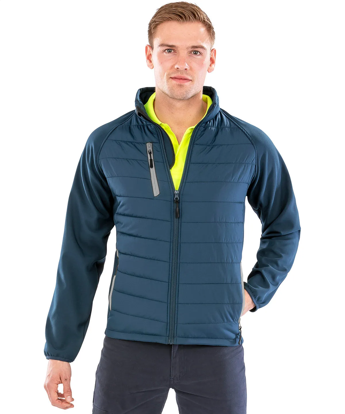 Navy/Grey* - Compass padded softshell jacket