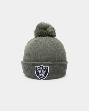 New Era Las Vegas Raiders Pom Knit Beanie Olive