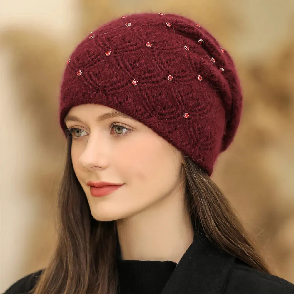 New Winter Streetwear Rabbit Fur Blend Fashion Warm Hat