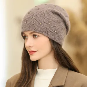New Winter Streetwear Rabbit Fur Blend Fashion Warm Hat