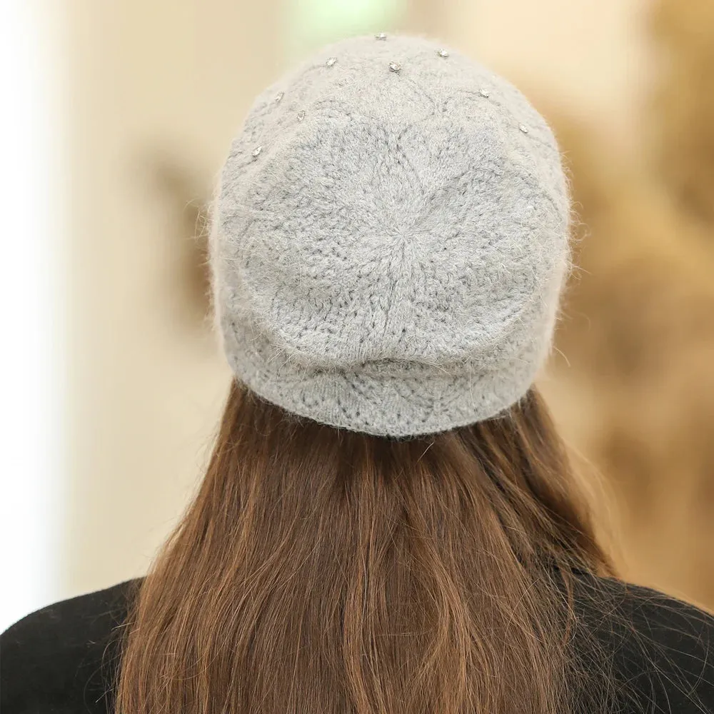 New Winter Streetwear Rabbit Fur Blend Fashion Warm Hat